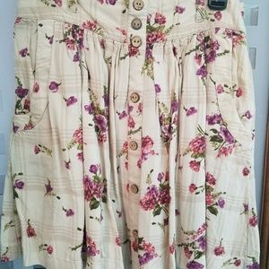 Floral button up skater skirt